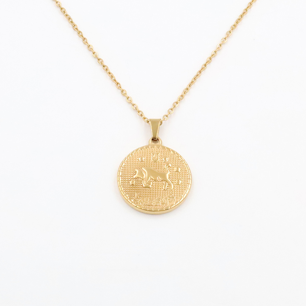 18g Weight Pendant Necklace Classification 1 Piece Quantity Daily Occasion Stainless Steel, Titanium Steel Material Constellation Pattern Unisex Gender Plating Design Streetwear Style Streetwear Constellation Stainless Steel Titanium Steel Pendant Necklace In Bulk 9