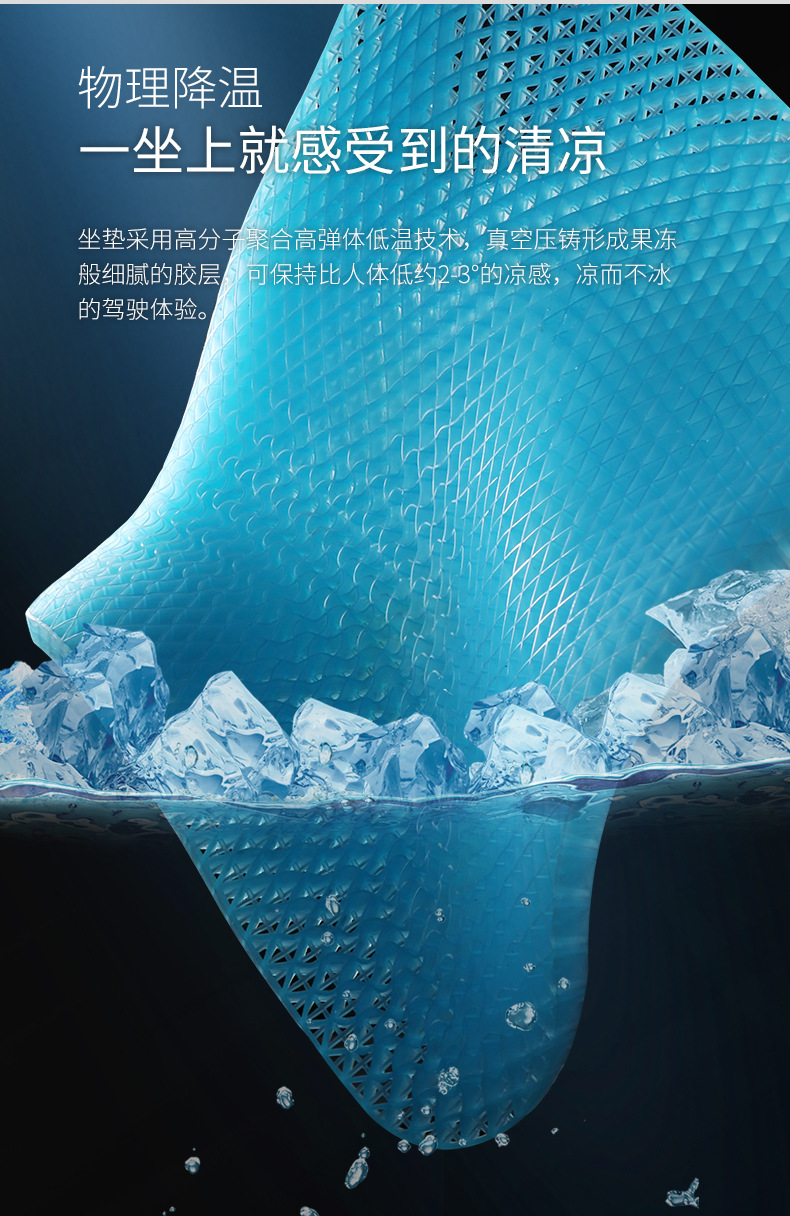 Summer Car Cool Cushion Monolithic Gel Seat Cushion Honeycomb Breathable Silicone Cool Car Cushion Office Cushion