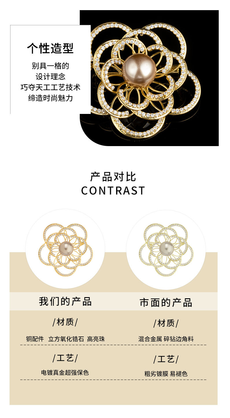 时尚优雅镂空花朵胸针小众轻奢风高级感花卉别针新品