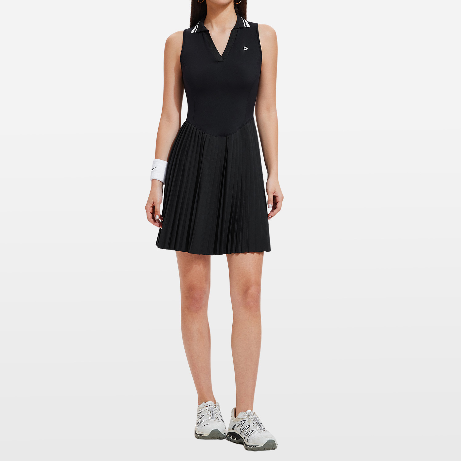 Nuevo estilo transfronterizo falda de tenis deportiva mujer polo solapa falda de fitness casual vestido de golf de bádminton al aire libre
