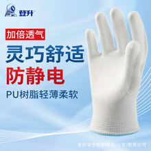 登升669防静电PU精细操作手套无硅无尘耐磨浸胶涂胶薄款手套批发