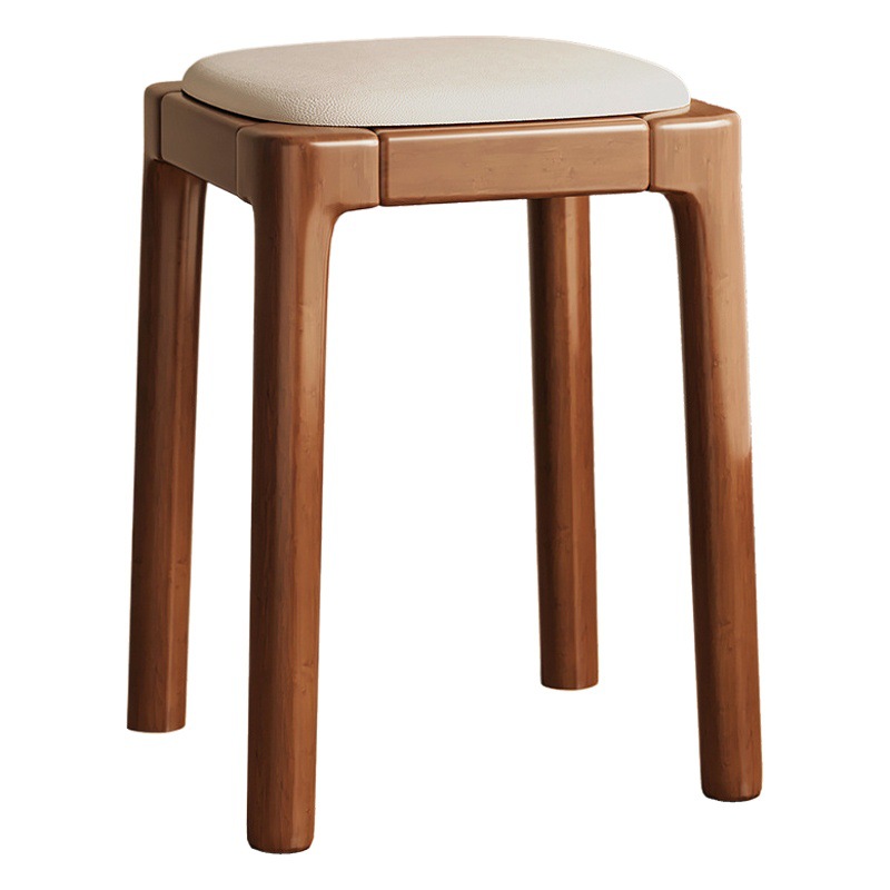 Taburete taburete de madera maciza apilable hogar sala de estar mesa de comedor taburete alto simple taburete cuadrado de madera bolsa suave taburete bajo