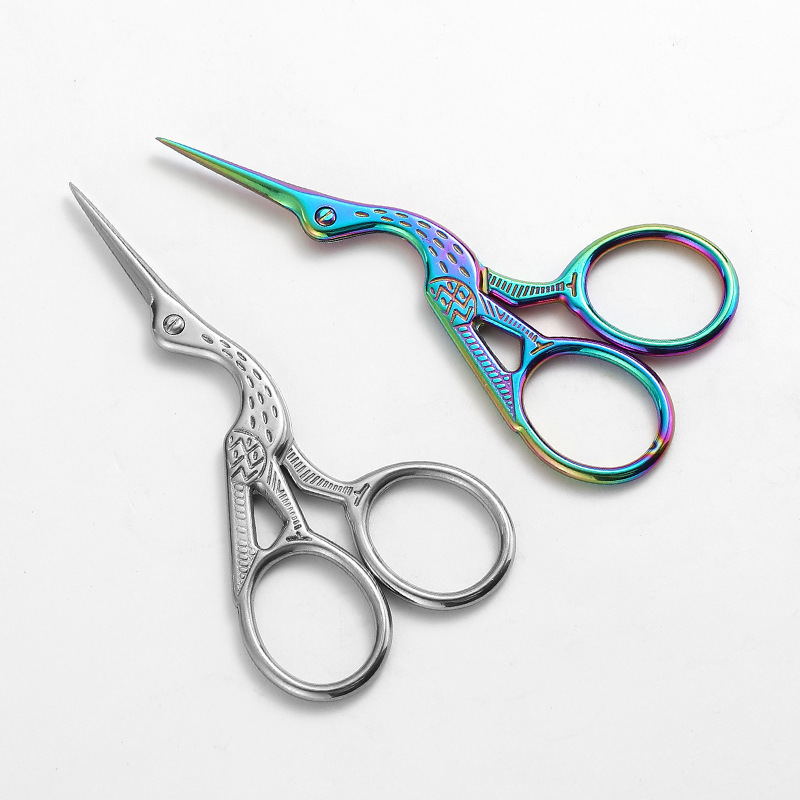 Tijeras de grulla Tijeras retro Tijeras en forma de grulla Tijeras de hilo de punto de cruz Tijeras de cejas de belleza Tijeras de té de oficina doméstica Lugar de fábrica
