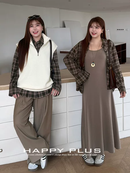 Runchi Plus Size Women's Autumn New Plaid Shirt 9594 Comfortable Loose Yarn-Dyed Vintage Checkered Shirt