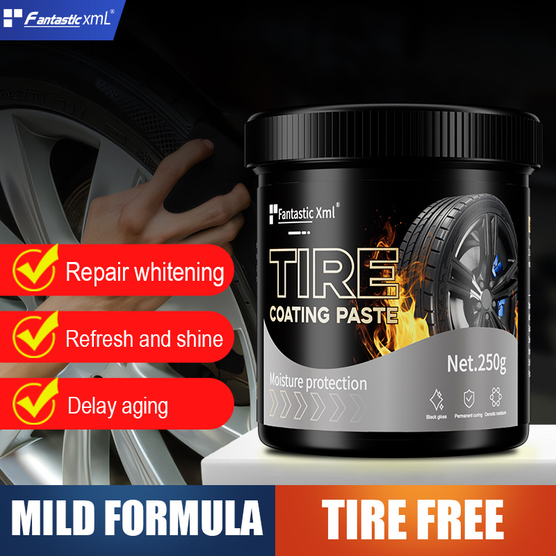 Guangzhou Nuojie Auto Tire Care Cream Abrillantador Ennegrecimiento y brillo Descontaminación Reformado Crema de recubrimiento de neumáticos antienvejecimiento image 7