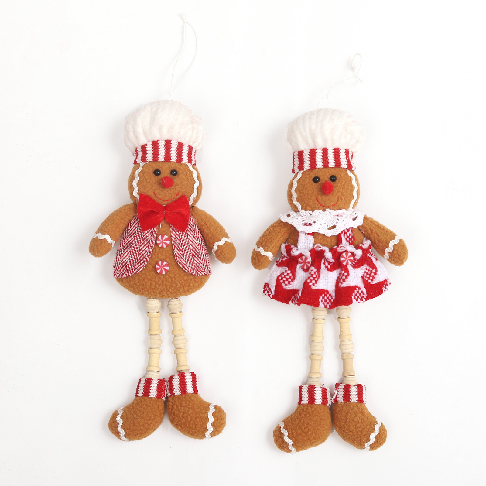 Xianxi nuevo tela pierna larga pie colgante pan de jengibre muñeca colgante muñeca de dibujos animados muñeca colgante accesorios del árbol de Navidad