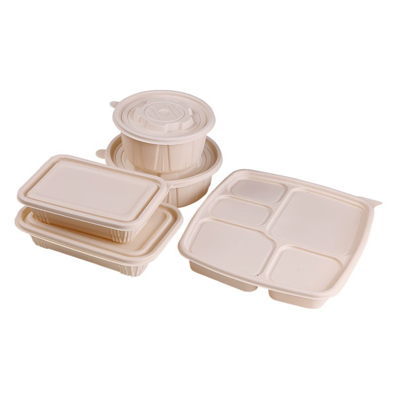 Биоразлагаемые одноразовые ланч-боксы, контейнеры из кукурузного крахмала для микроволновой печи, экологически чистые упаковочные коробки для еды на вынос, суповые миски, ланч-боксы