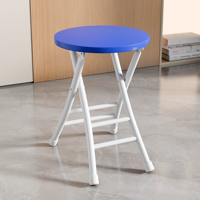 흰색 프레임 파란색 표면 접이식 의자