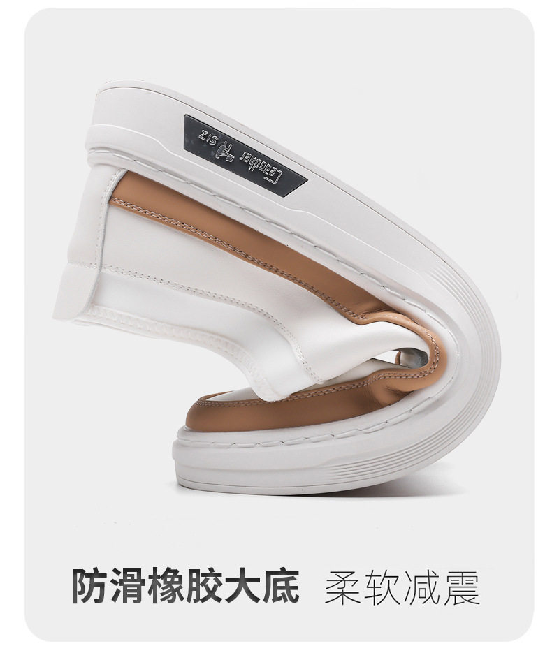 Giày sneaker nam cổ thấp dáng giày ván, mũi tròn, dây buộc, mặt da mềm — GX367 màu trắng, GX367 màu đen chi tiết 5