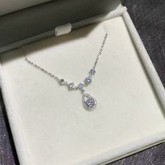 锆石项链人鱼之泪ins轻奢高级莫桑锁骨链送生日礼物礼物女生