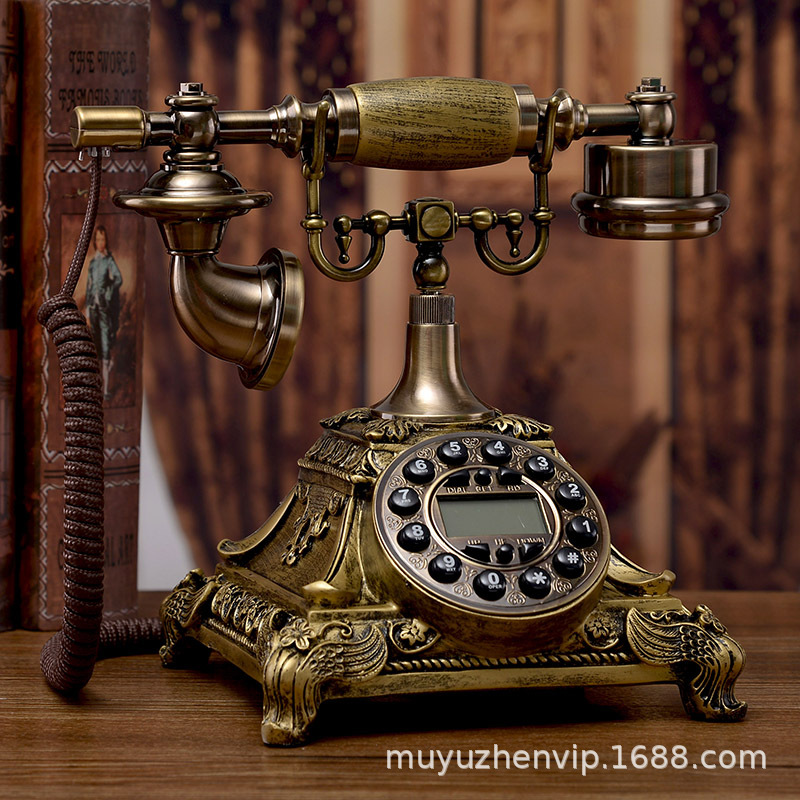 American-style fashionable creative home telephone with plug-in landline, office antique European retro classic telephone
