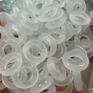 翡翠玉环幸运大号圆圈大孔算盘珠DIY配件跑环串珠玉线圈石英岩玉