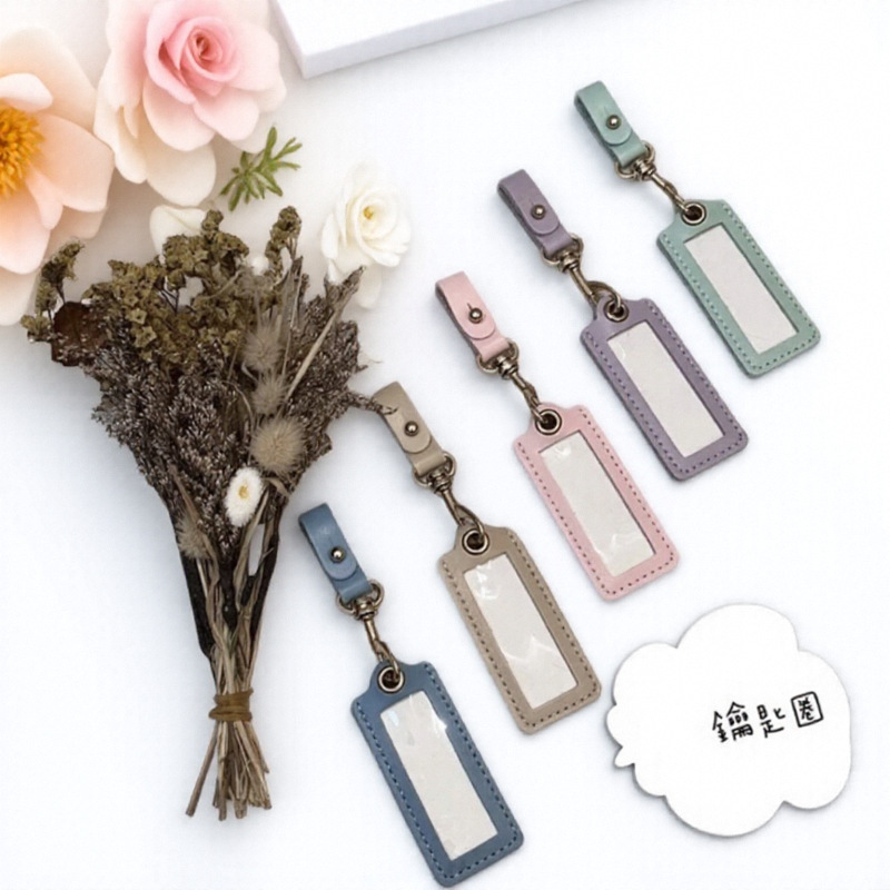 Car key number anti-loss tag leather key ring carrier key ring luggage tag name tag
