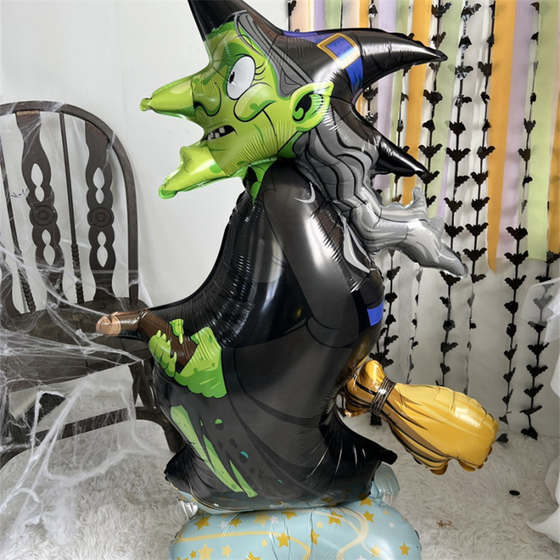 Atmósfera transfronteriza Halloween gigantesco de pie base de globo calabaza esqueleto demonio centro comercial bar café diseño