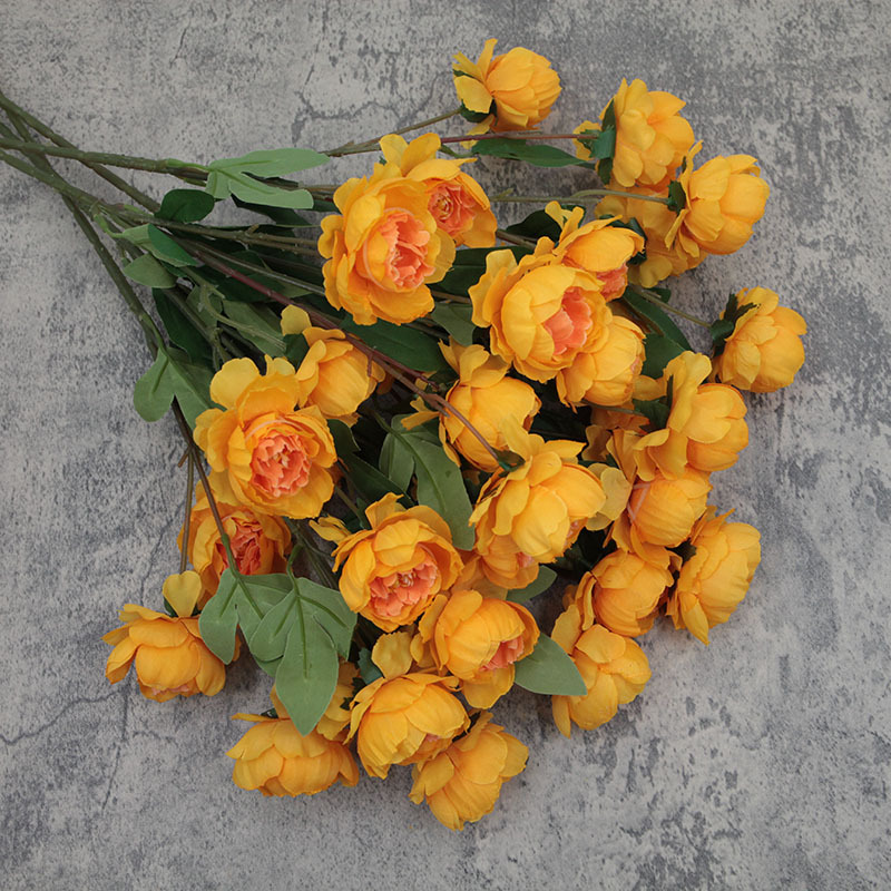 Flor Artificial 6-cabeza exquisita peonía artificial peonía flor boda Home Hotel accesorios de tiro Flor de seda flor artificial al por mayor