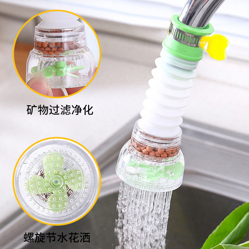 Grifo de agua a prueba de salpicaduras, ducha doméstica de cocina, agua del grifo, extensión de junta universal, purificador de agua giratorio, filtro de agua