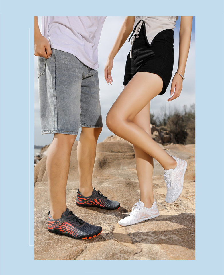 Giày thể thao năm ngón đi biển, lội suối, chạy bộ ngoài trời, đế cao su chống nước — A8305 giày trẻ em màu xám, A8305 màu hồng, A8305 màu trắng, A8305 màu đen chi tiết 38