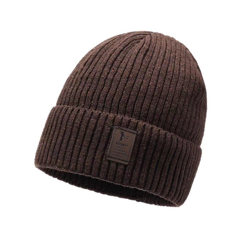 Bonnet d'hiver pour homme en maille doublée polaire, épais, grand tour de tête, protection des oreilles adulte, chaud et imperméable au froid._voghion.com