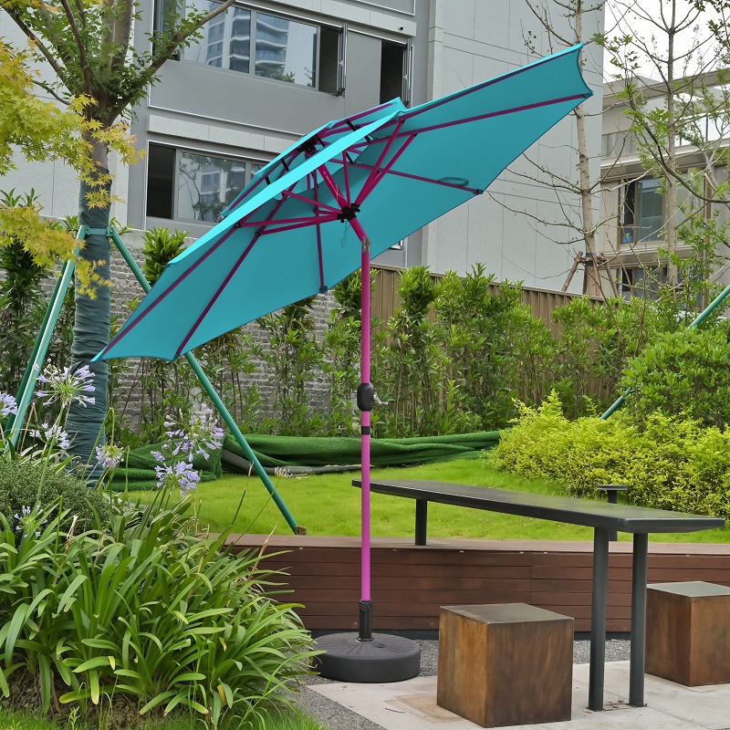 2.7 Mimei paraguas rojo barra balancante sombrillas patio café terraza jardín lámpara solar paraguas villa pabellón image 30