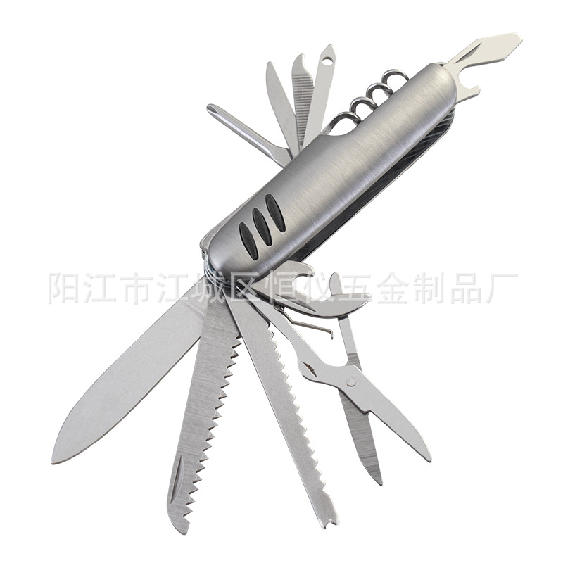 新品斜三横11开小刀户外多功能刀便携式五金工具11开钢壳小刀