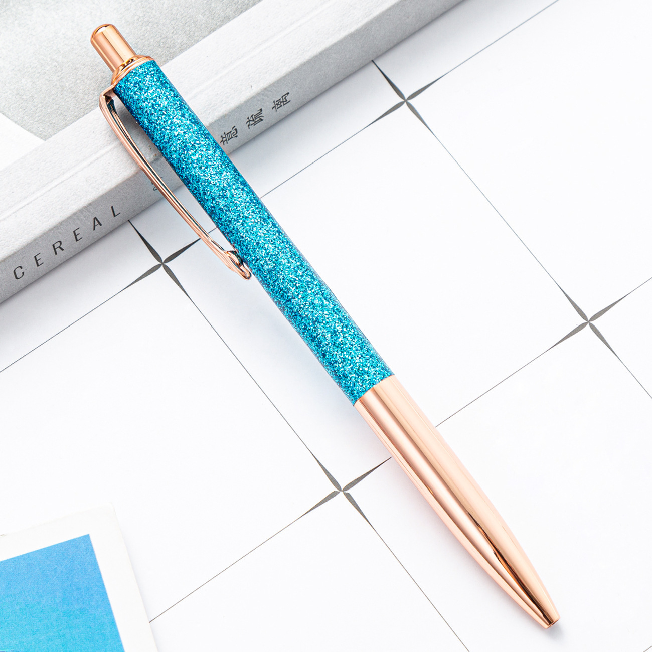 Polvo de oro bolígrafo coreano adorable ins oficina de negocios bolígrafo de metal color macarón para dama bolígrafo de regalo