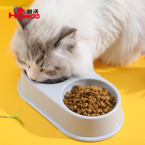 Macaron plastic double bowl large wholesale dog water bowl pet bowl dog bowl cat food utensils pet supplies