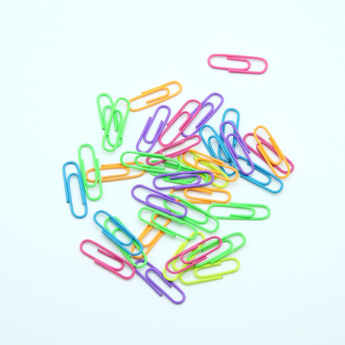 Japanese and American colored simple paper clips anti-rust tube paper clips office stationery binding supplies U-shaped pins wholesale