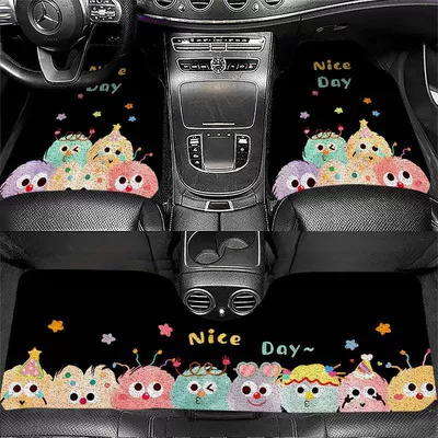 Floor Mats, Cute and, Avtomobil döşəmə paspasları - zx-cute-cartoon-car-floor-mats-11-5060-front-foot-wire-loop-self-cut