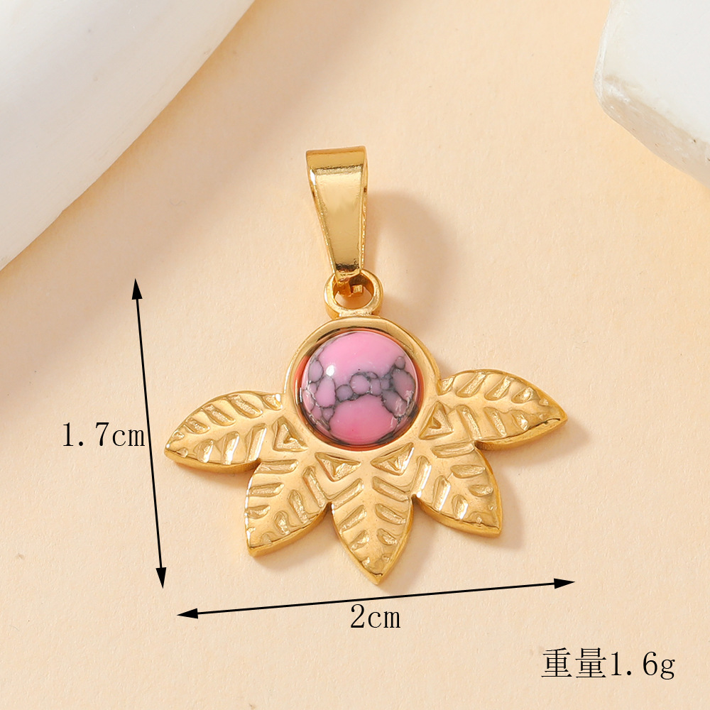 Colgante único, fundición de acero inoxidable, joyería de lujo ligera, amor, ovalado, gemas de colores, diamantes completos, accesorios de collar de bricolaje