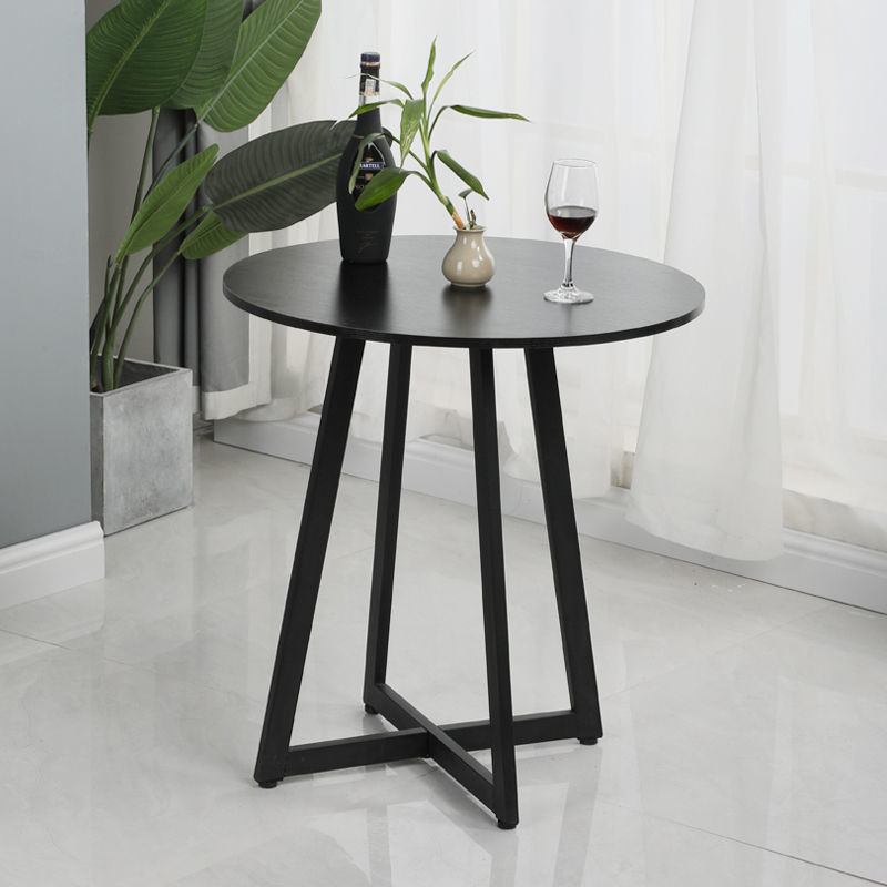 Mesa de comedor redonda pequeña, estilo moderno nórdico, ideal para hogar, balcón, tienda de té o área de negociación