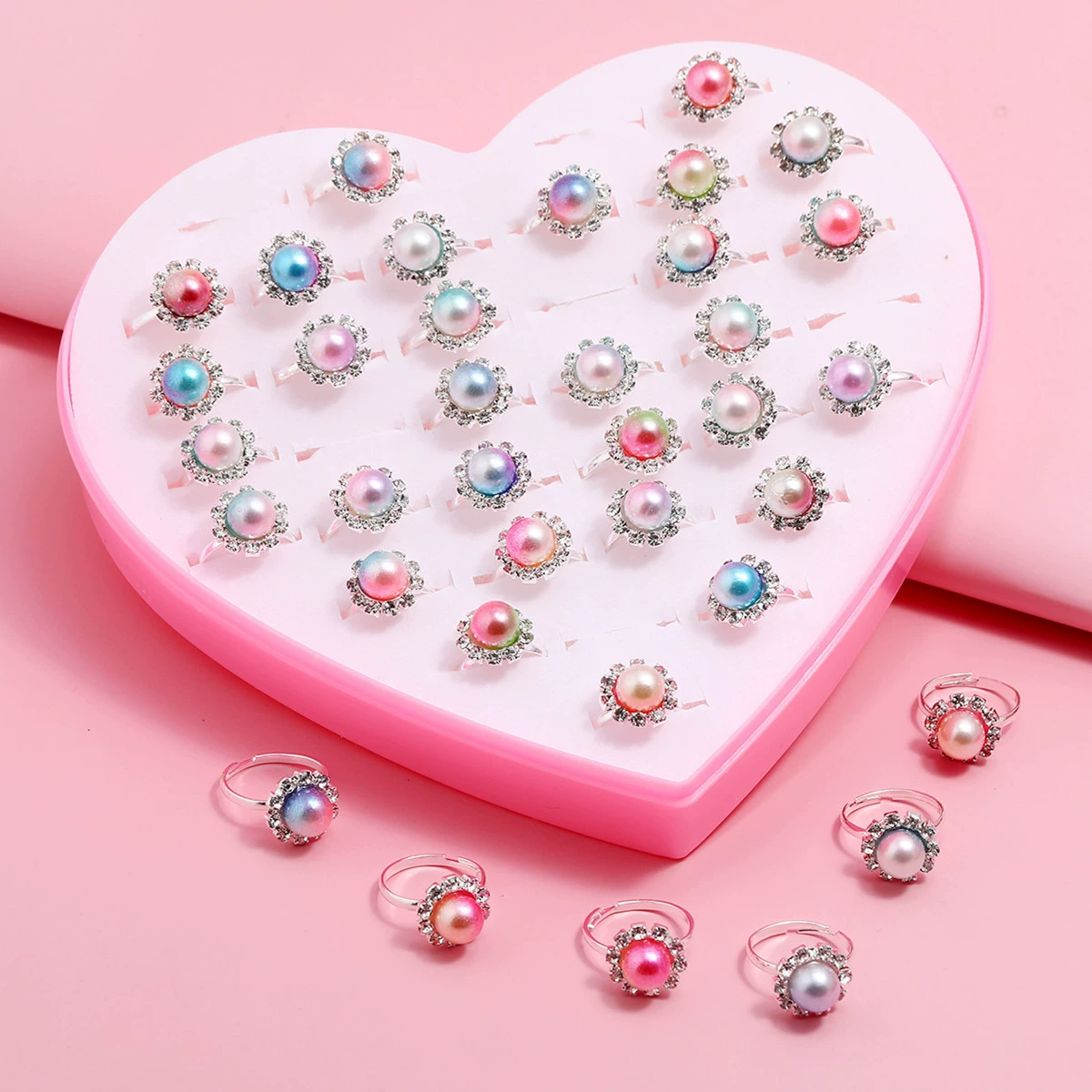 Children's ring, accessory for kindergarten, metal gift box, (Cross-border trading)