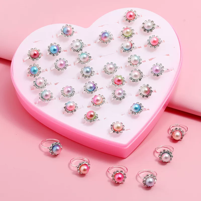 Children's ring, accessory for kindergarten, metal gift box, (Cross-border trading)