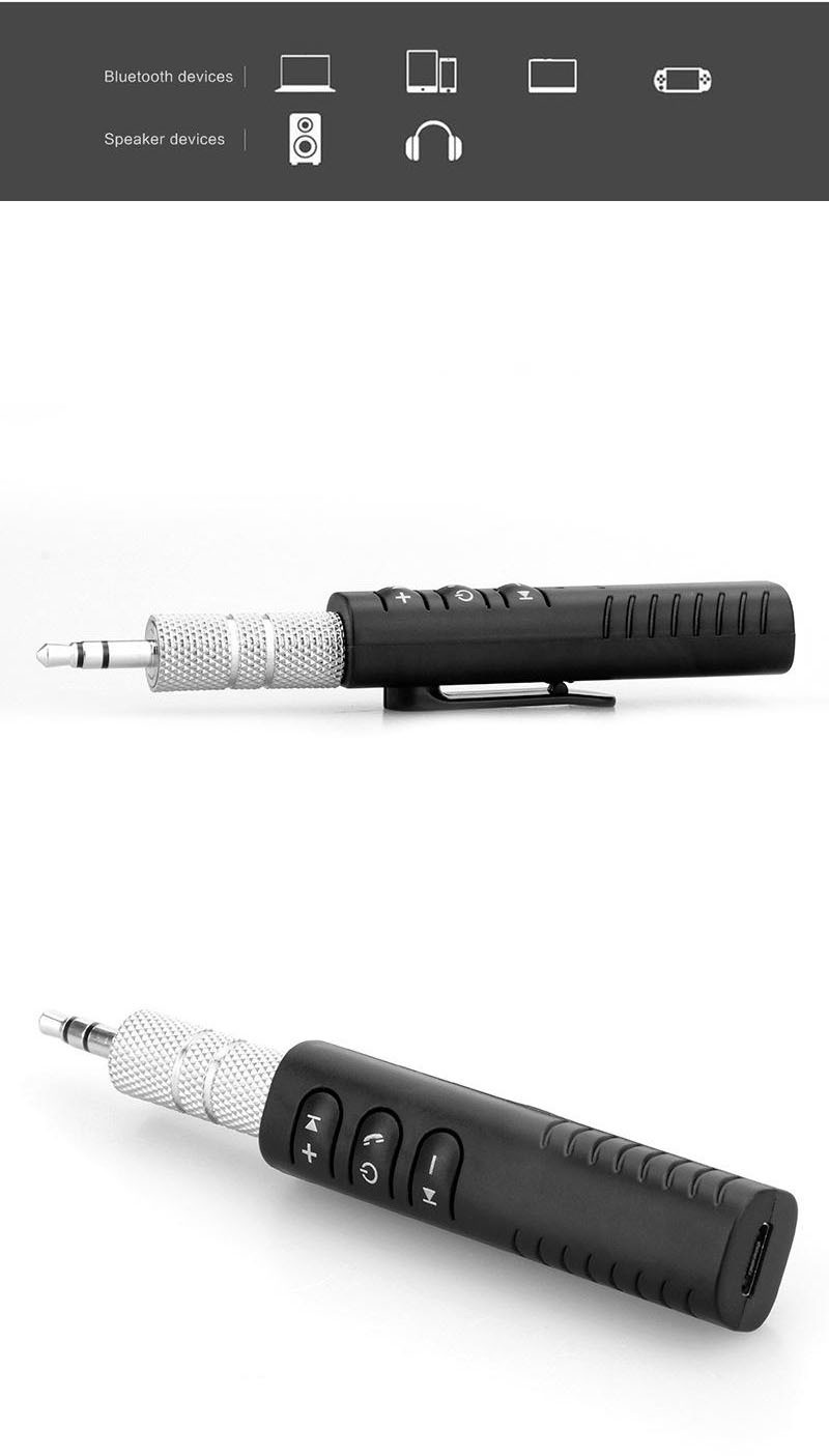 Lavalier 3.5mm Bluetooth Receiver Car Bluetooth Hands-Free Audio Receiver Portable Mp3 Music Player