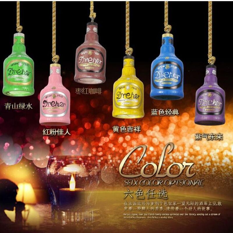 Industrial Style Wine Bottle Pendant Light Hot Pot Tea Shop Bar Counter Creative Homestay Restaurant Money Bag Wine Jar Decorative Feature Light