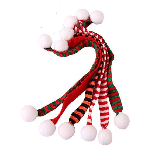 Cross-border knitting yarn mini scarf Christmas pet toy small neckerchief plush teddy bear decorative accessories wholesale