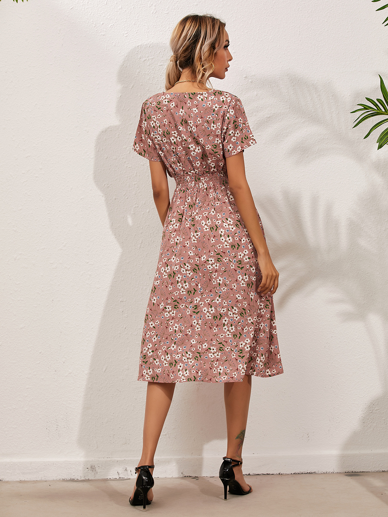 summer new  V-neck floral dress  NSYD49499