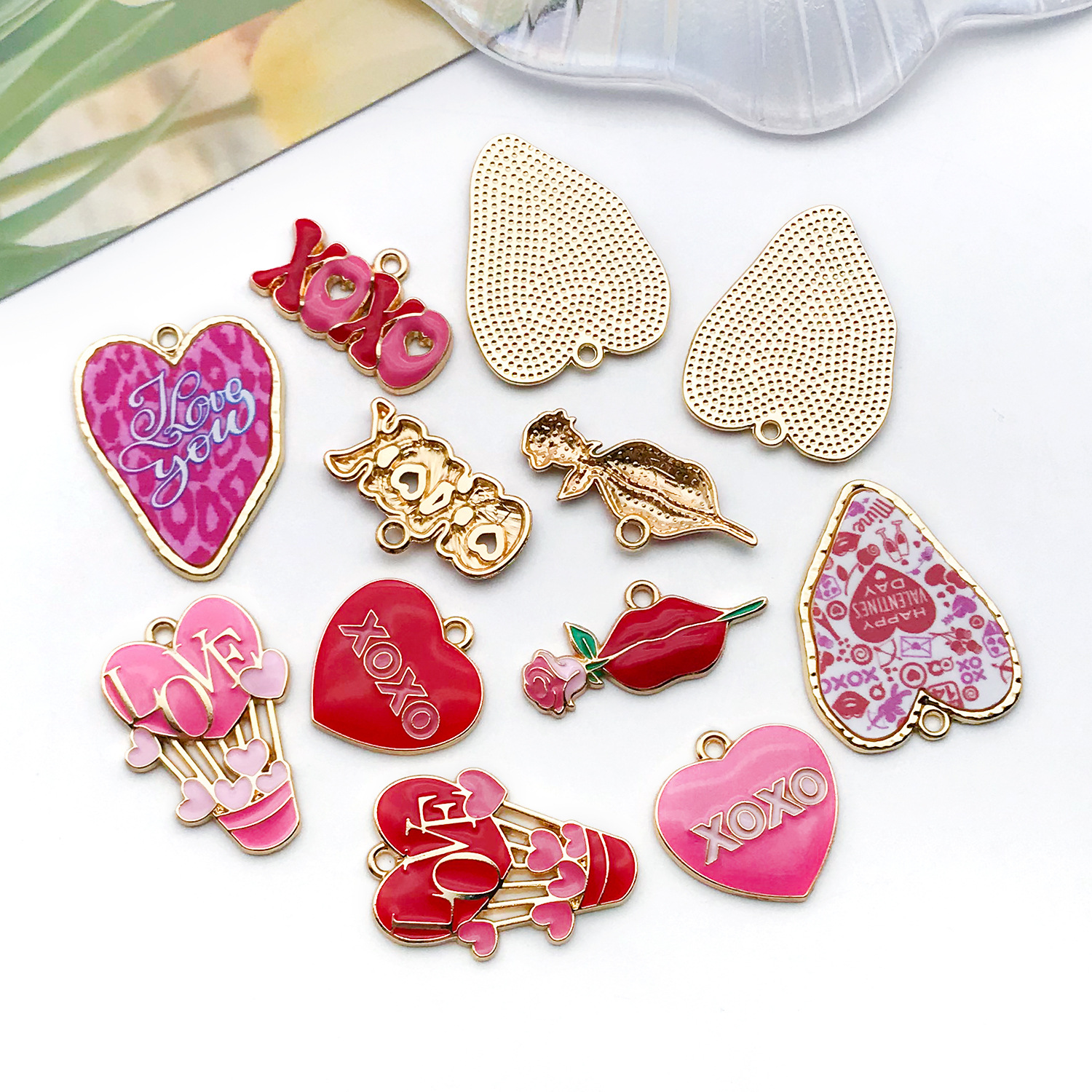 DIY Jewelry Accessories Classification 1 Piece 13*30mm 15x25mm 31x24mm Zinc Alloy XOXO Letter Heart Shape Pendant