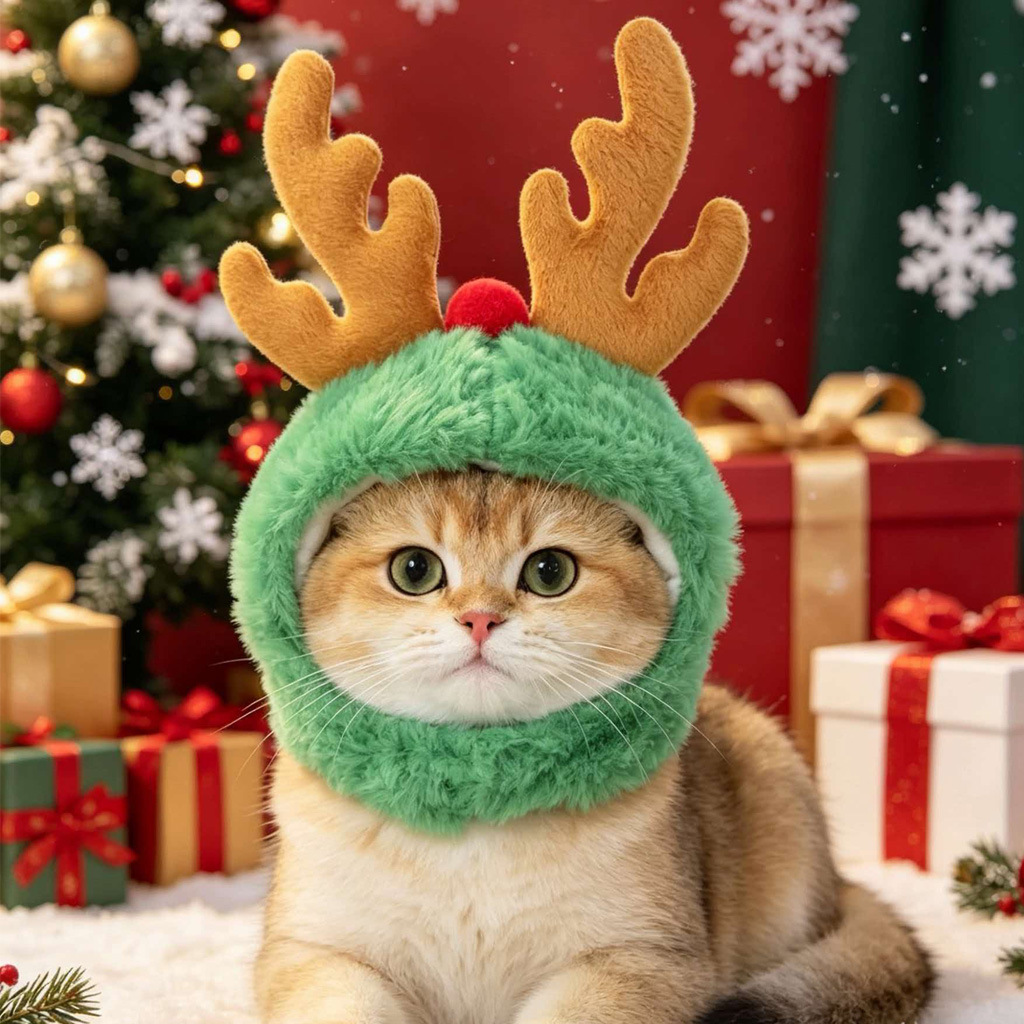 Sombrero de Navidad para Mascotas de Poliéster