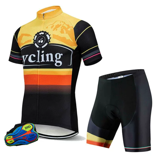 Cycling Jersey Short-Sleeved Suit Men's Professional Cycling Clothing Quick-Drying Breathable Cycling Shirt Summer Ready Stock