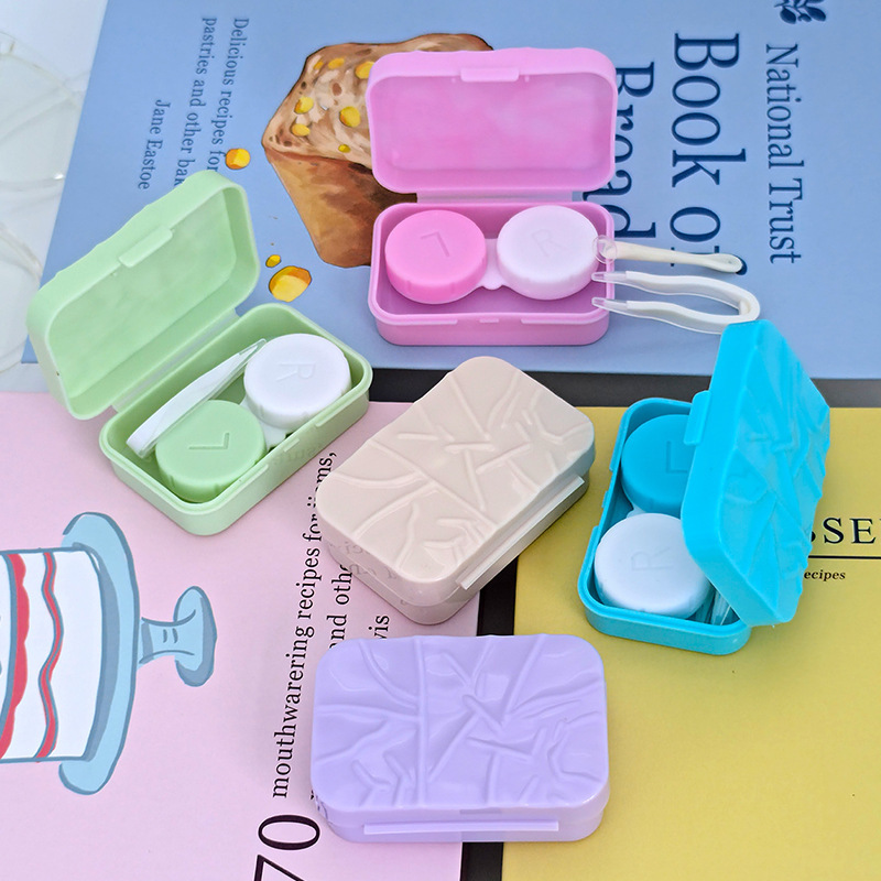 Dopamine color cute contact lens box small portable care storage companion box beauty pupil box women's wholesale Dopamine color cute contact lens box small portable care storage companion box beauty pupil box women's wholesale