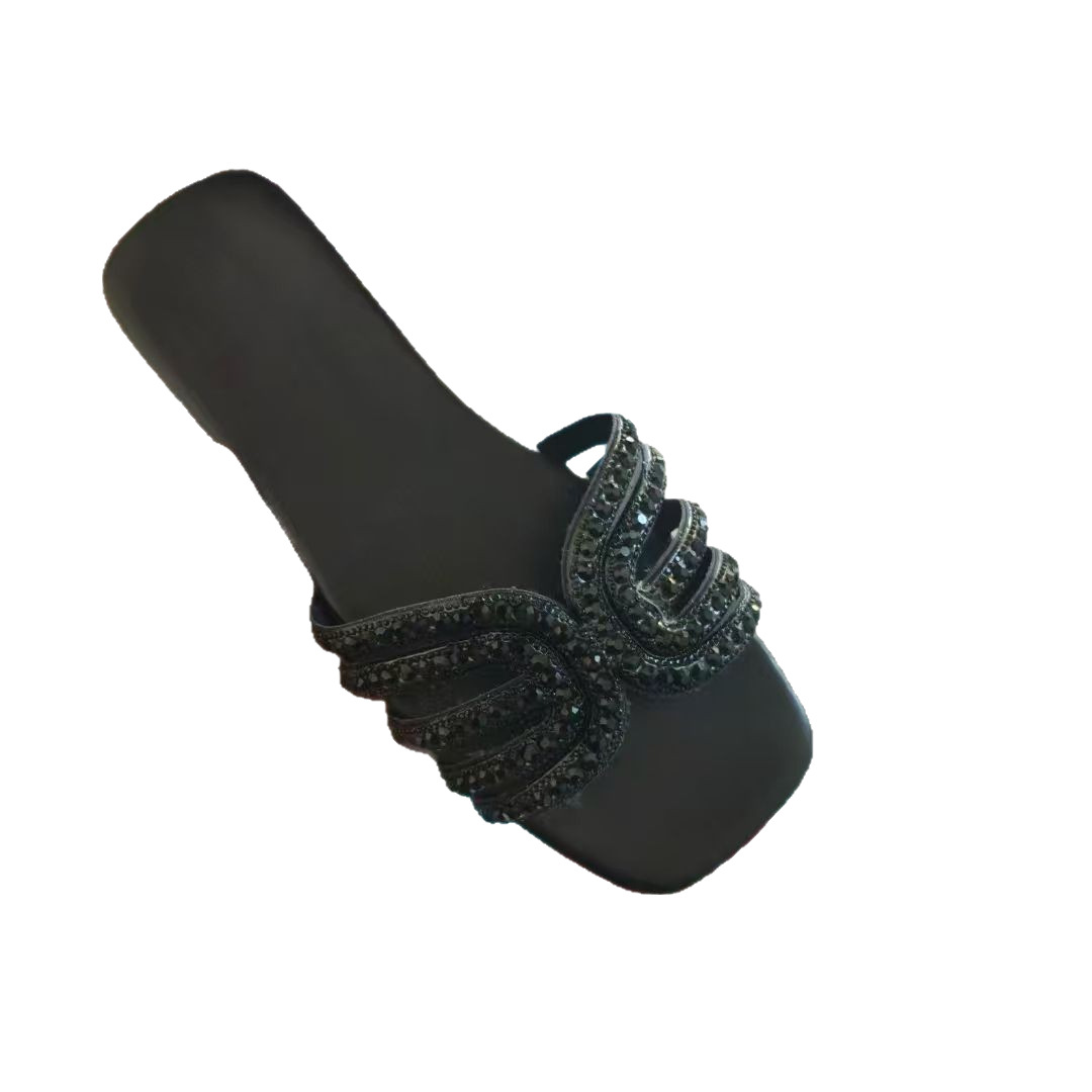 African Craft Slippers New Fastener Flat Slippers
