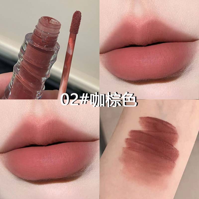 Kakashow terciopelo brumoso esmalte de labios brumoso suave natural terciopelo mate muestra color blanco lápiz labial brillo de labios transfronterizo femenino