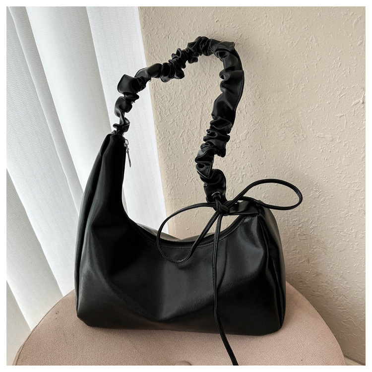 Bolso de diseño exclusivo con pliegues para el hombro, nueva colección otoño/invierno 2025, bolso pequeño de moda y personalidad para mujer, bolso de hombro para el día a día.