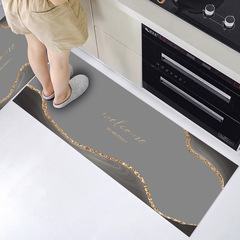 Modern light luxury kitchen floor mats, wipeable, no-clean, stain-resistant floor mats, oil-absorbing and water-absorbing diatom mud soft pads, non-slip carpets