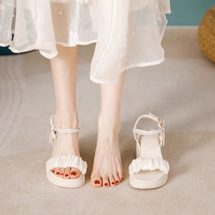 Summer universal sandals high heels, footwear, ankle bracelet, shoes, 2024 years, simple and elegant design