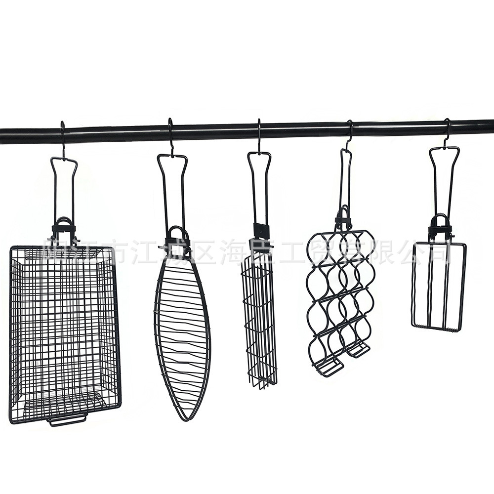 不粘烧烤可悬挂烧烤网夹 烧烤工具生产for pit barrel use grill