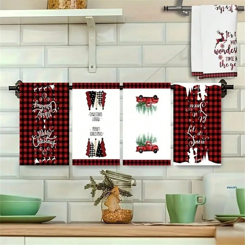 クロスボーダーアマゾンクリスマスクリエイティブたわしホームキッチンテーブル雑巾ディッシュタオルクリスマス装飾|undefined