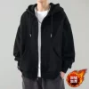 Black fleece sweatshirt with zipper