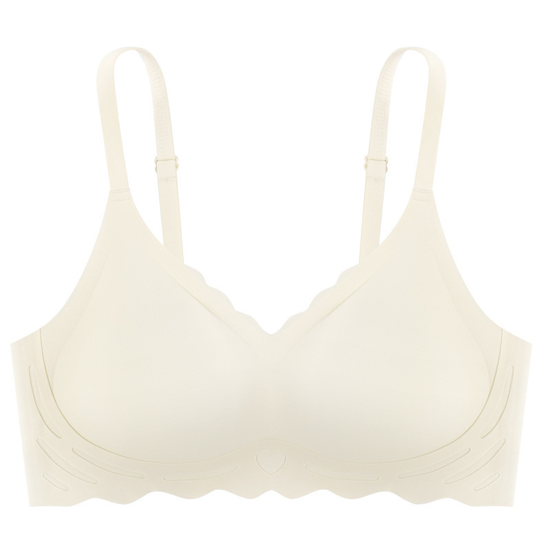 Tira de jalea sin costuras ropa interior de látex push up pecho grande sujetador pequeño soporte suave sujetador inalámbrico sujetador mujeres delgadas