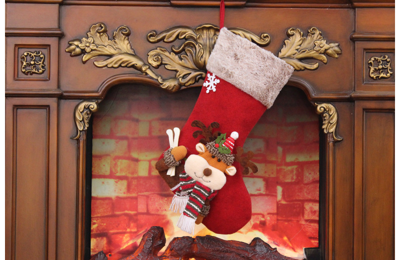 Christmas Fashion Santa Claus Snowman Snowflake Cloth Polyester Party Christmas Socks 1 Piece display picture 1